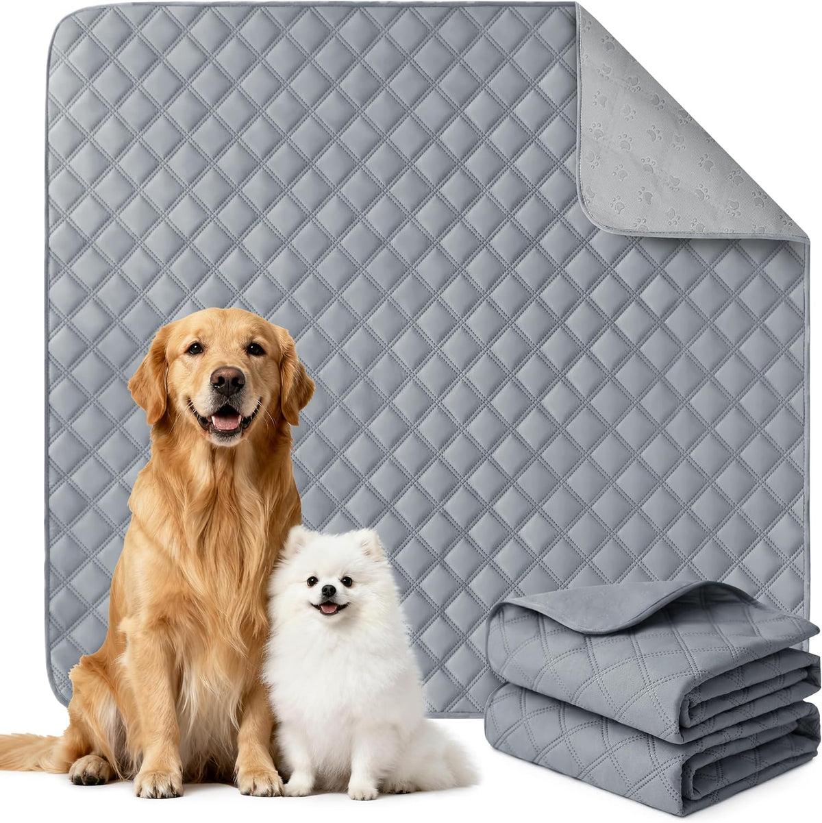 Eterish Reusable Washable Pee Pads for Dogs Extra Large 36'' x 72'' 2 Pack, Absorbent Pet Puppy Dog Training Pads Non-Slip, Waterproof Whelping Potty Pads for Dogs Leak-Proof