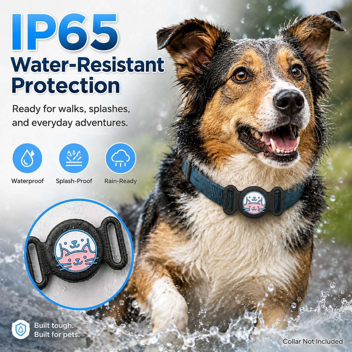 GPS Collar for Dogs, Pet Tracker for Dogs (Android Only), Waterproof Smart Tag Compatible with Google Find My, No Monthly Fee, Dog GPS Tracker Collar for Small Large Dogs (Android Tracker for Dog)