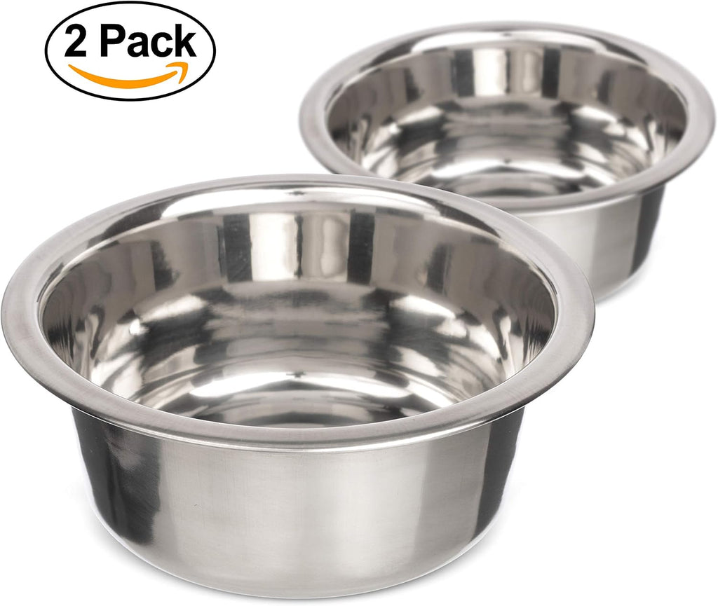 Neater Pet Brands 2.2 Cup (18 oz.) Stainless Steel Dog Bowls, Set of 2 Neater Feeder Replacement Bowls (Small Deluxe Model), Dog Food Bowl & Water Bowl, Dishwasher Safe Metal Dish for Cat & Small Dogs 