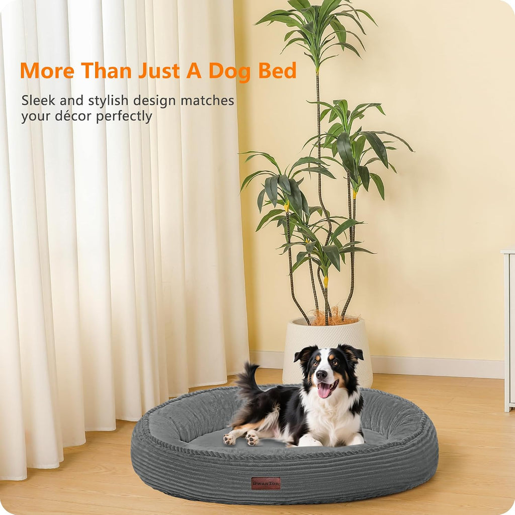 Dwanton Orthopedic Medium Dount Dog Bed, Egg-Crate Foam Round Dog Sofa, 32"