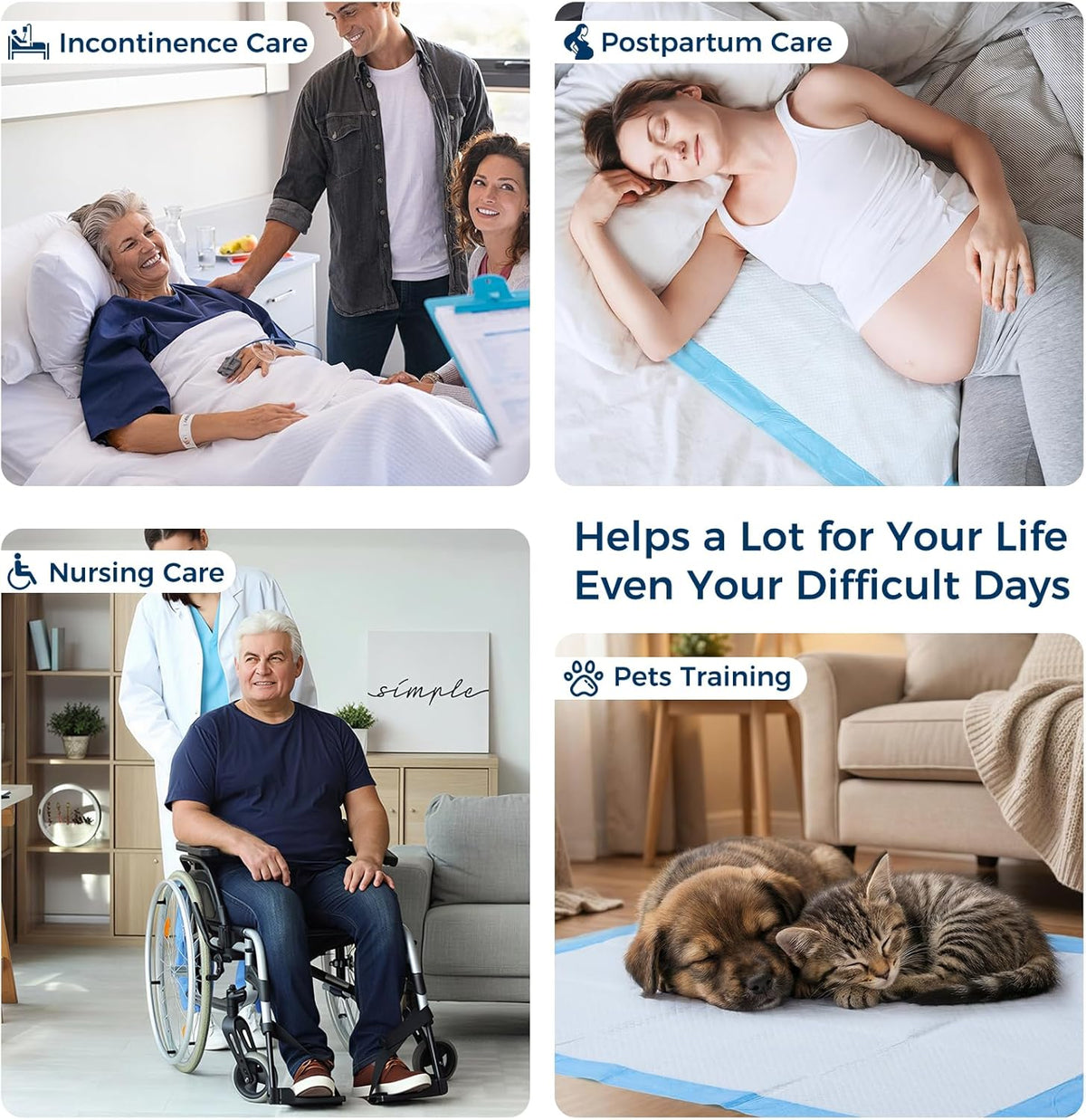 50 Pack Super Absorbent Disposable Bed Pads for Adult (30" x 36") - Ultra Thick Leakproof Chucks Underpads for Incontinence Adults, Seniors & Pets