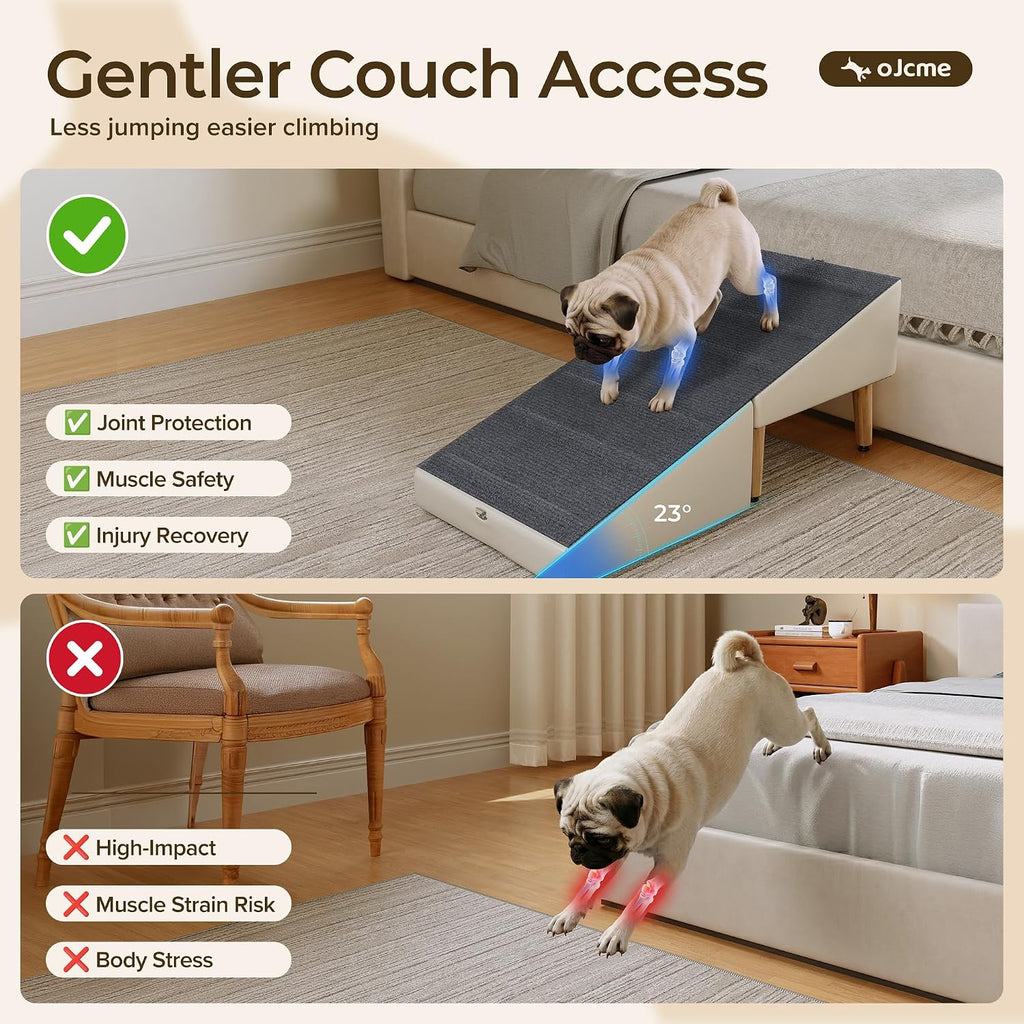 2 in 1 Ottoman Dog Ramp for Couch,Stable Folding Ramp for Small Dogs
