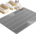 TRZZ XXL Cat Litter Mat, Large Silicone Waterproof Mat, Gray