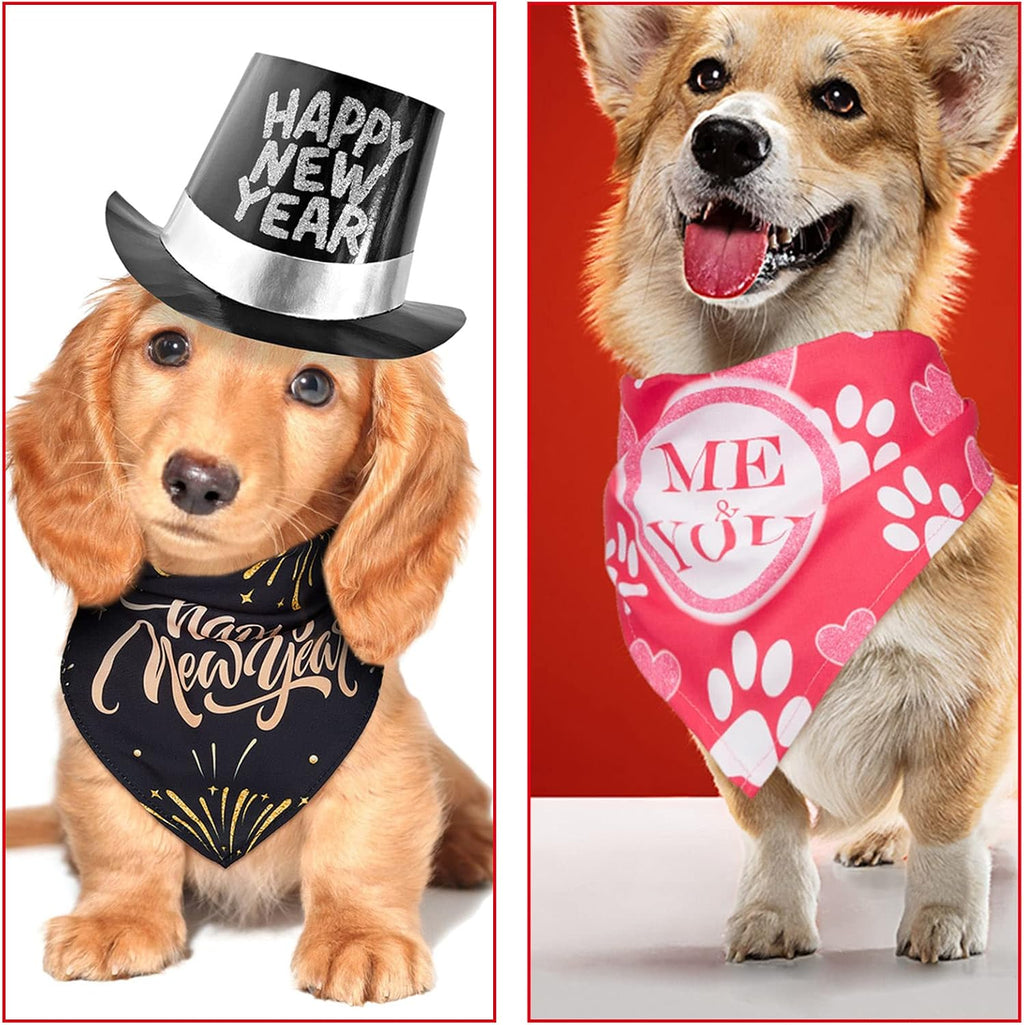 Weewooday 9 Pcs Holiday Dog Bandanas Halloween Thanksgiving Large Pet