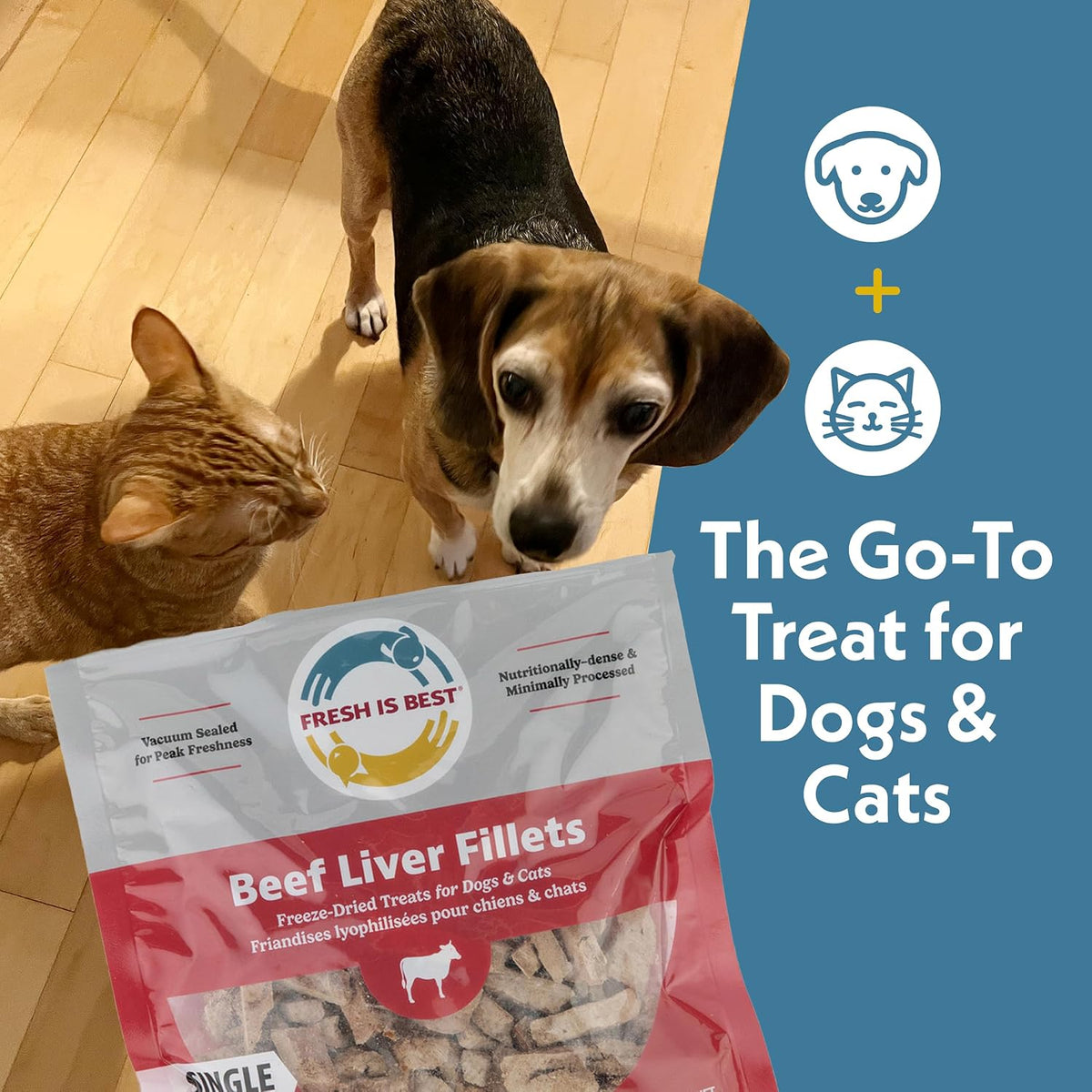 Fresh Is Best Beef Liver Fillets Freeze Dried Dog Treats for Cats & Dogs