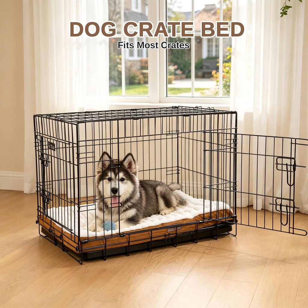 Orthopedic Dog Bed for Medium Dogs,Firm Egg Crate Foam,Nonslip Bottom,Brown