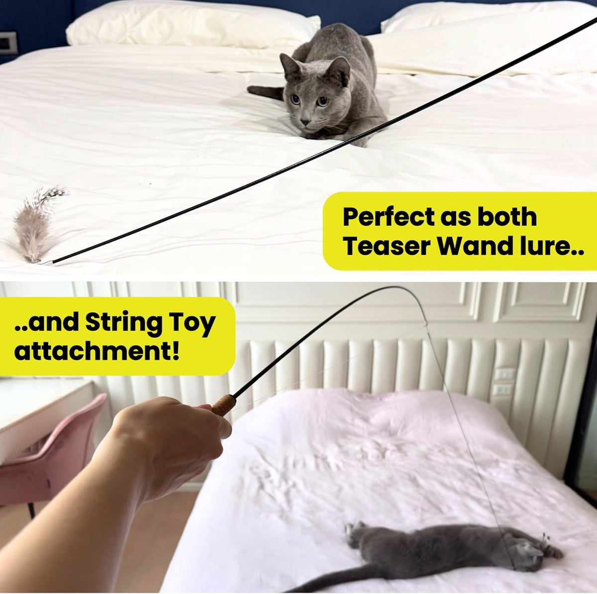 Forever Stick Refill 9-Pack, Feather Cat Wand Toy Attachment