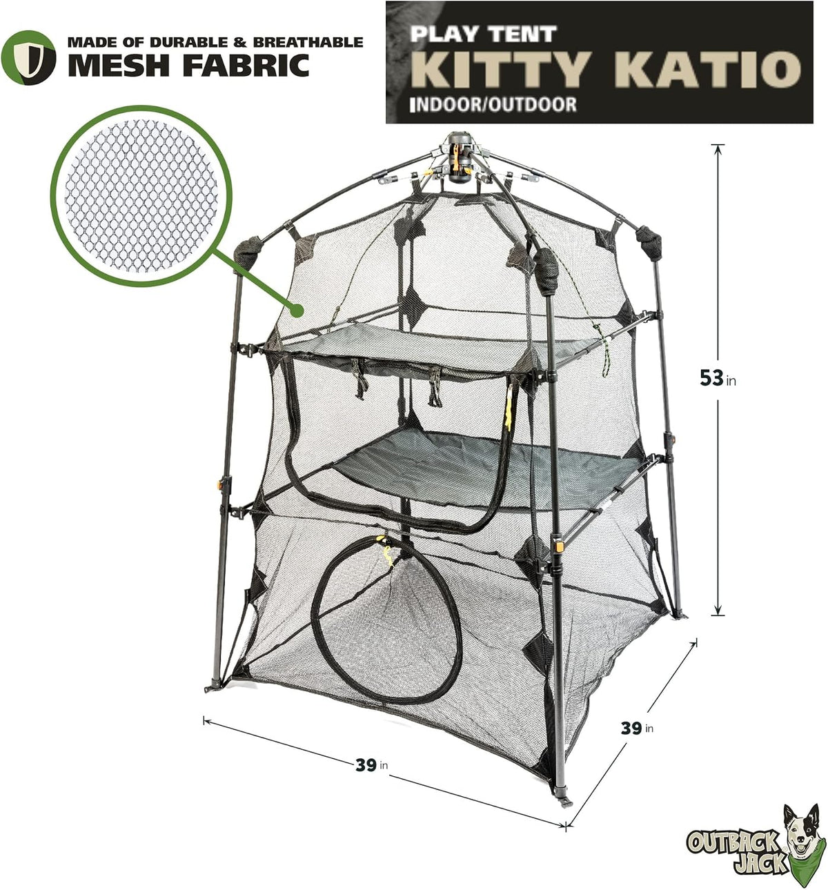 Outback Jack Catio Outdoor Cat Enclosure, Portable Play Tent, Multi Cat Use