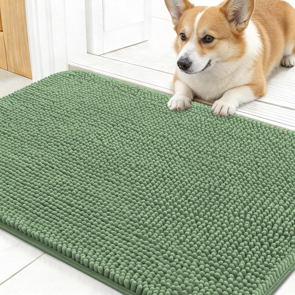 OLANLY Dog Door Mat for Muddy Paws 24x16, Super Absorbent Mud Mat