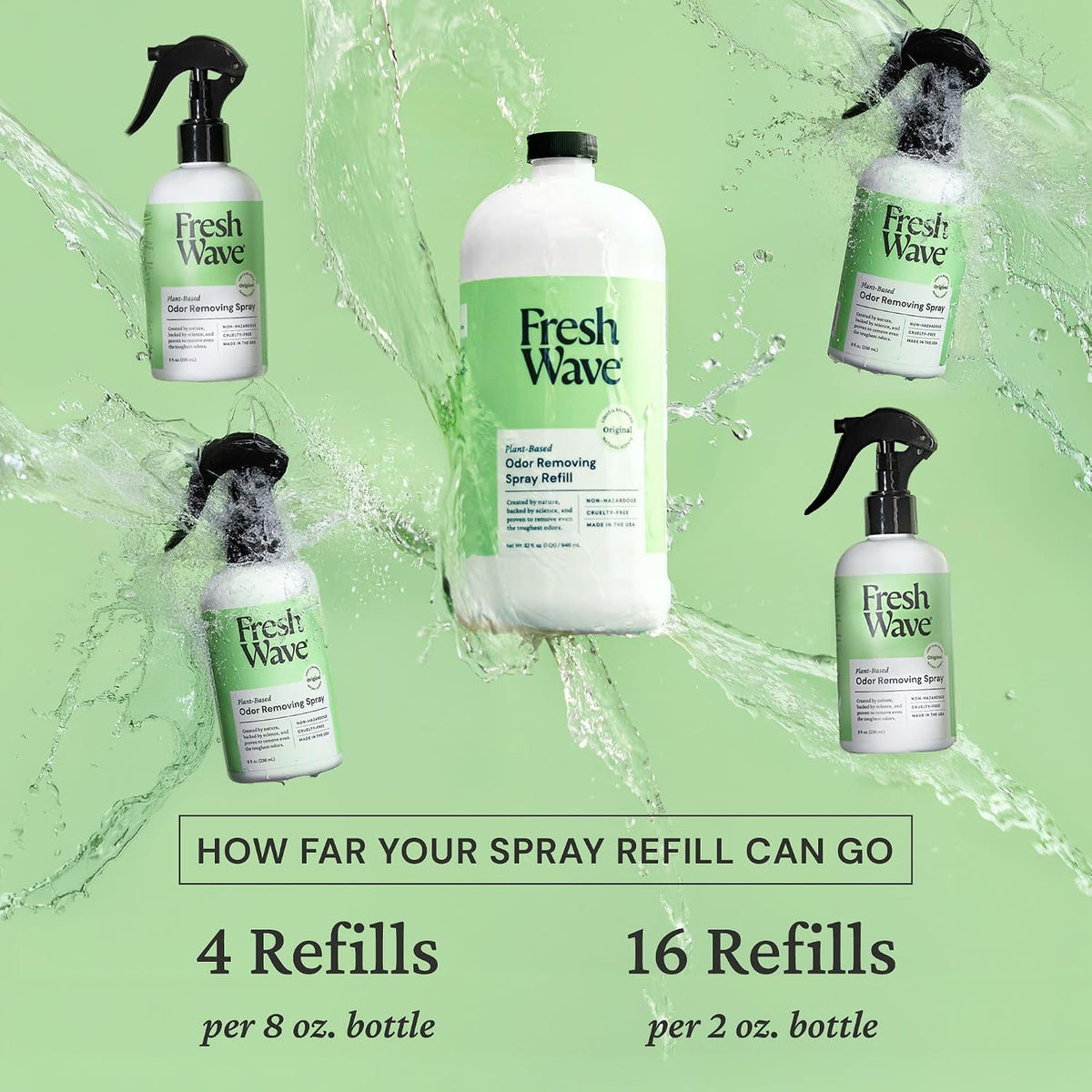 Fresh Wave Original Scent Odor Eliminator Spray & Air Freshener Refill, 32 fl. oz. (Pack of 2)