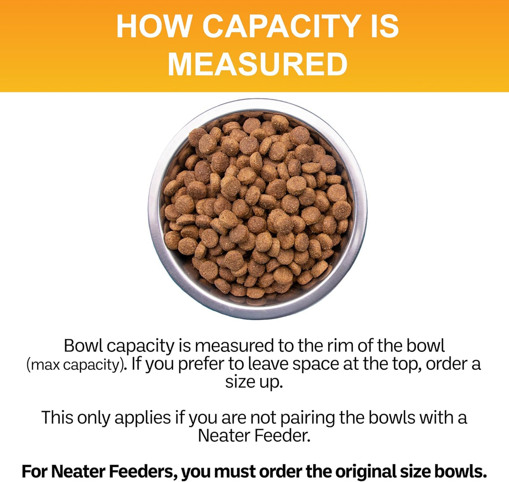 Neater Pet Brands 1 Cup (8 oz.) Shallow Stainless Steel Cat Bowls, 1 Single Neater Feeder Replacement Bowl (Express & Deluxe), Metal Cat Dishes for Food and Water, Whisker Friendly, Dishwasher Safe 