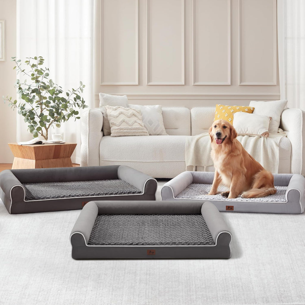 Orthopedic Large Dog Bed，Washable Dog Couch for XL Senior Dogs