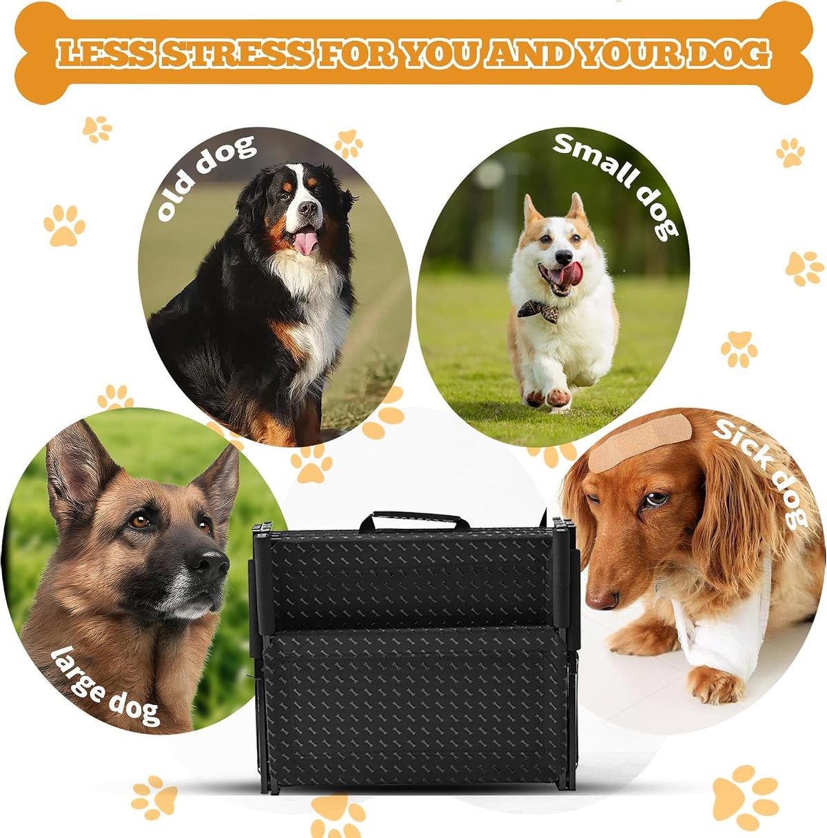 Extra Wide Dog Stairs for Car, 5-Step Pet Stairs for Senior & Large Dogs