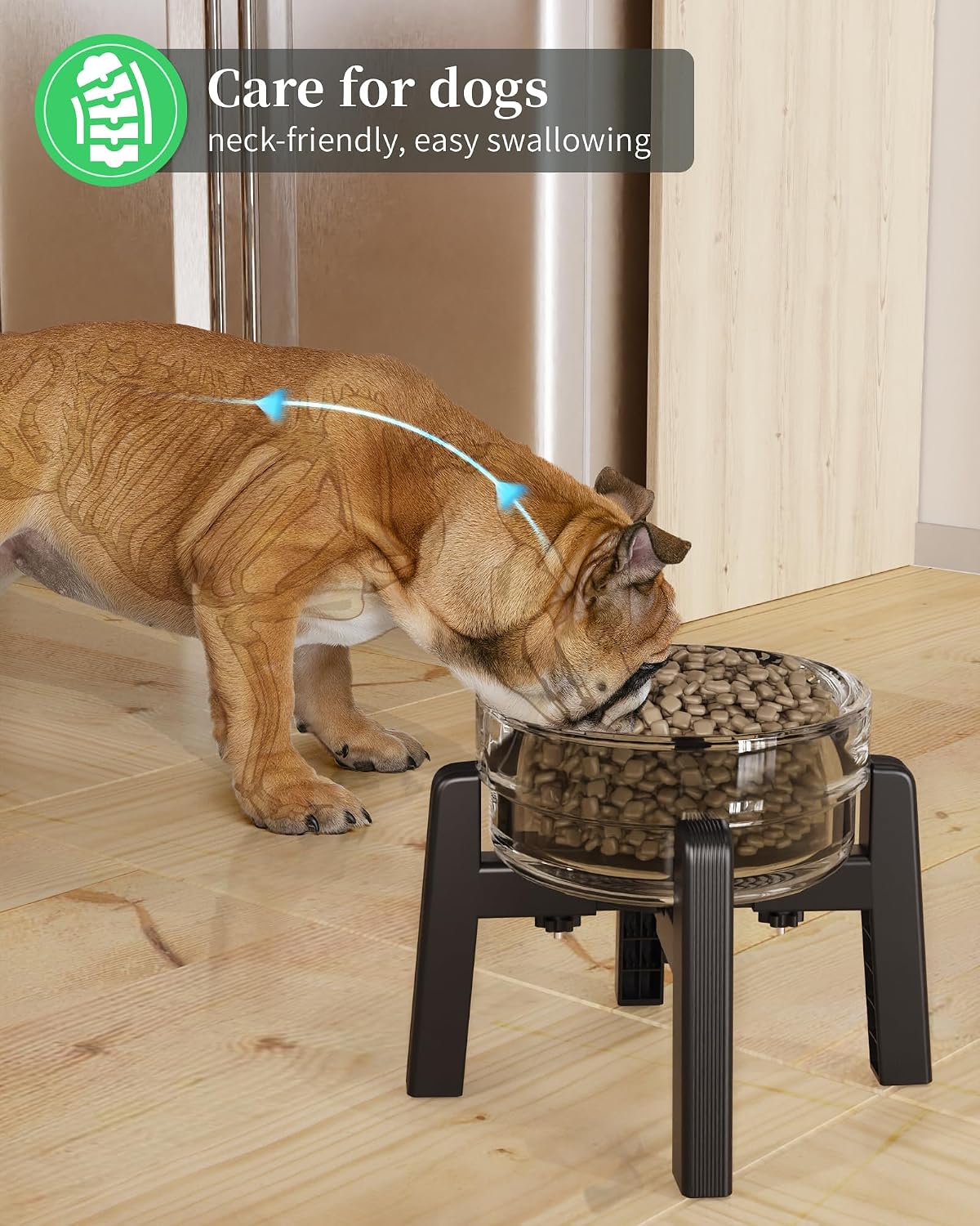 Dog Bowl Stand with Adjustable Width [Stand Only] | Elevated Pet Water & Food Bowl for Medium Dogs, Stable and Anti-Slip Raised Bowl