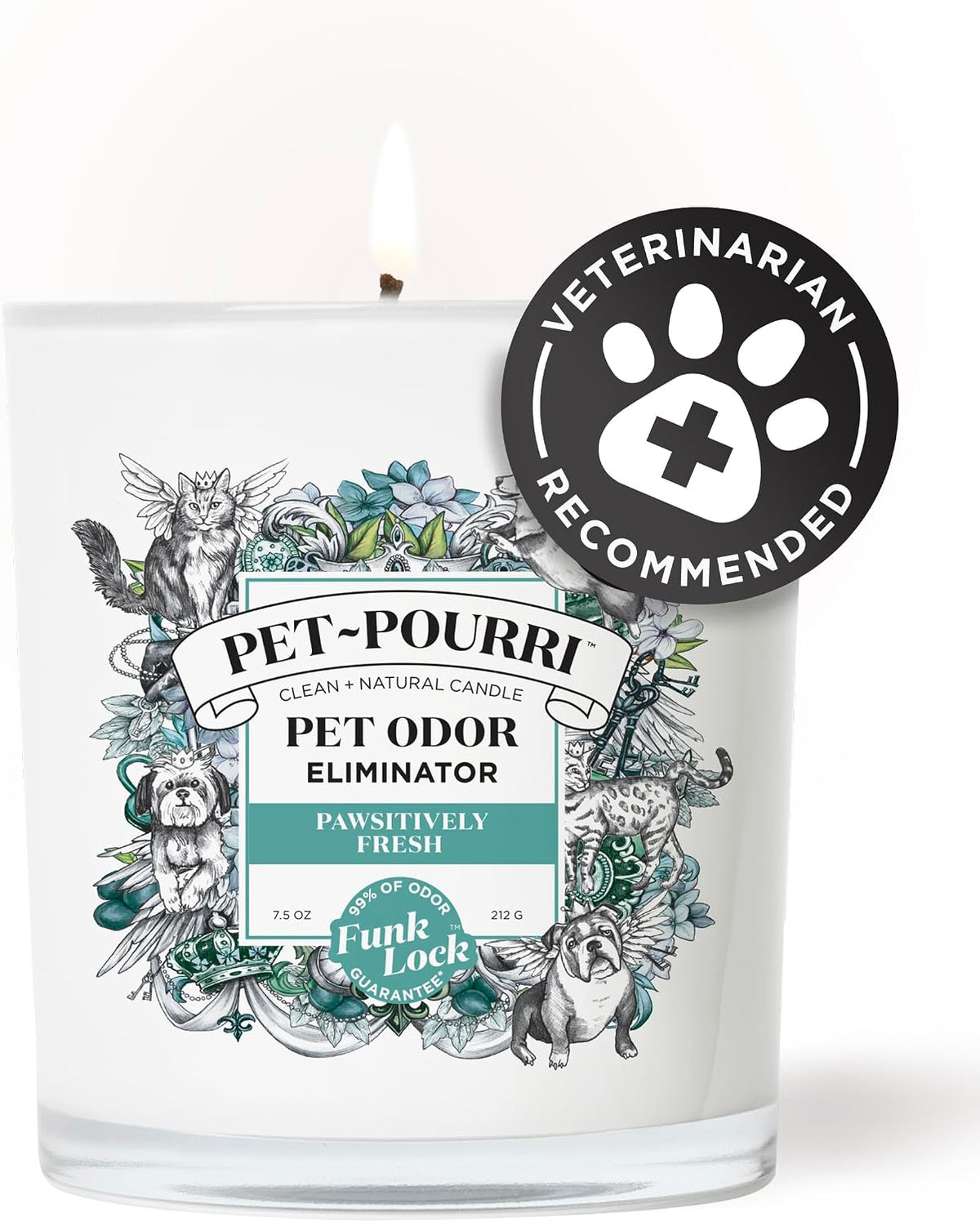 Pet-Pourri Pawsitively Fresh Pet Odor Deodorizer Candle, 7.5 Oz
