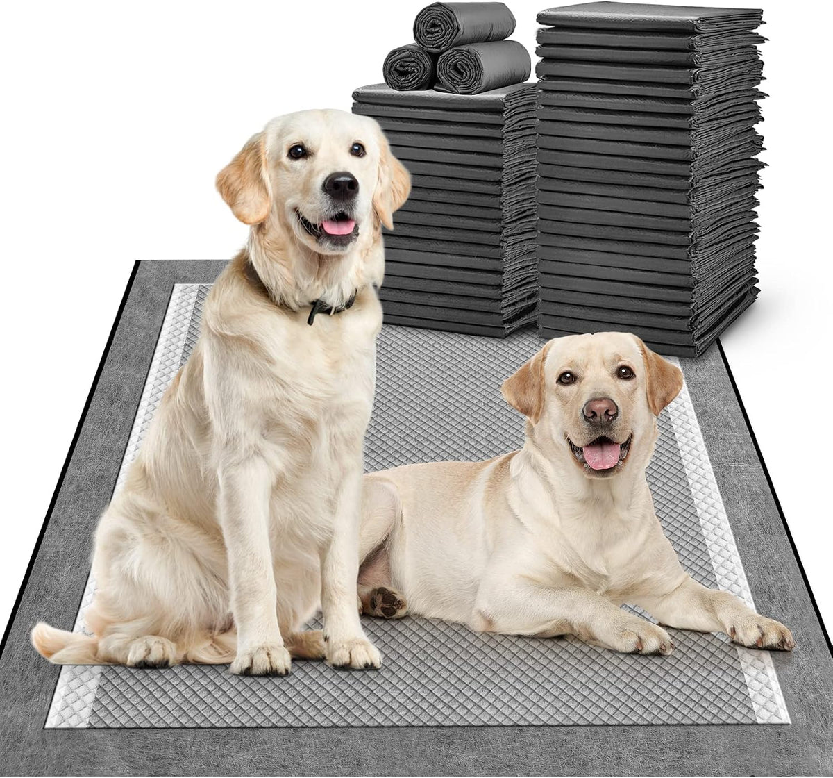 MIZOK Pee Pads for Dogs Charcoal Disposable No Leak XL Large 30x36in 35Ct | High Capacity Carbon Absorption, Ultimate Odor Control, Heavy Duty Pee Pads, Perfect for Large Breeds and Overnight Use