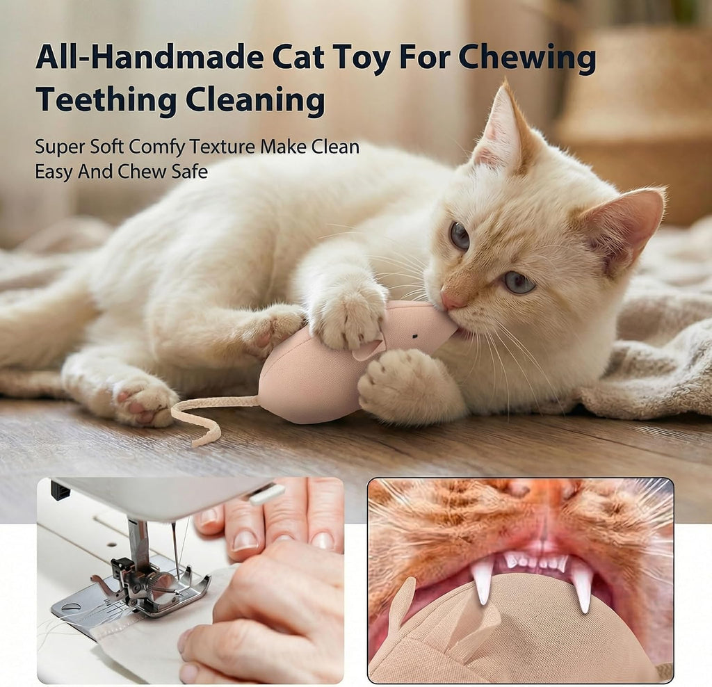 Big Mouse Cat Toys with Catnip, 6 Pcs Large 5inch Size Mice for Indoor Cats