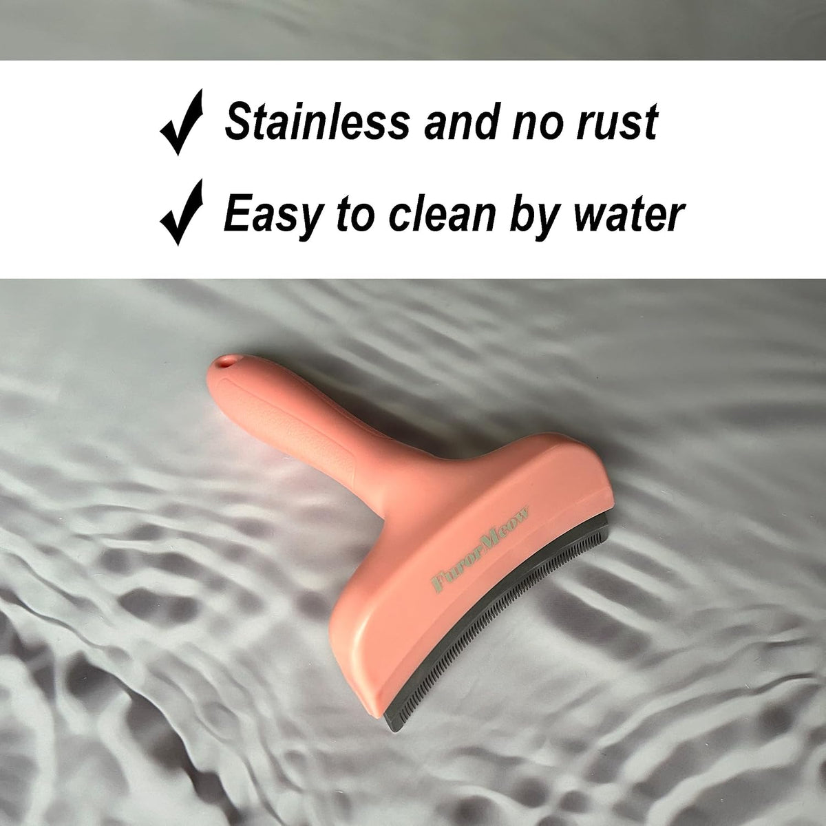 Pet Deshedding Tool with Curve Blade, Cat Grooming Brush, Tight V-shaped Teeth Shedding Comb for Cat and Dog (Pink, Large)