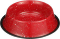 Neater Pet Brands - Outdoor Camping Style Pet Bowl - Enamel Ware Blue Black Granite Colors - Dog Cat No Tip Skid Bowls (64 oz, Red) 