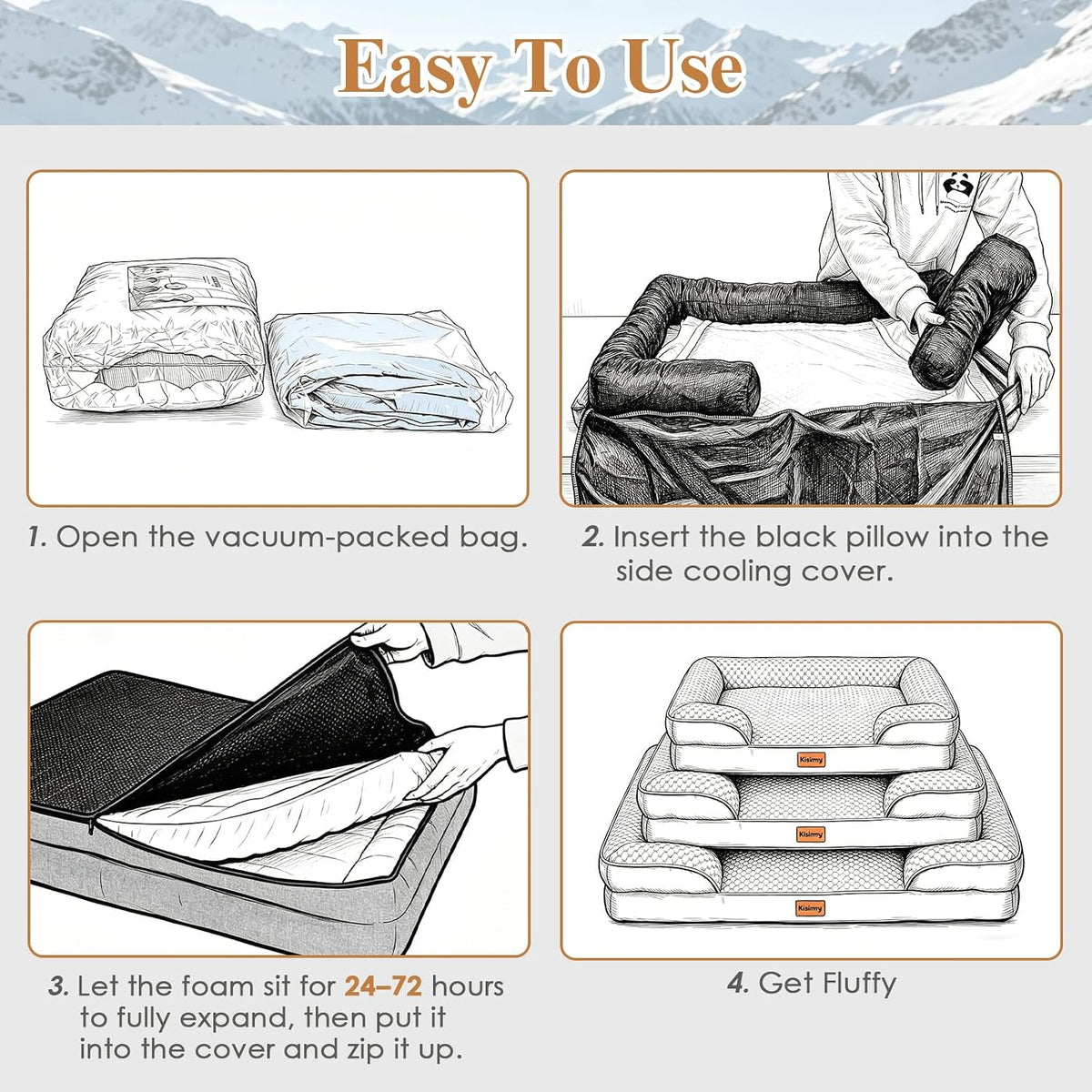 Cooling Orthopedic Dog Bed, Waterproof Washable Dog Bed