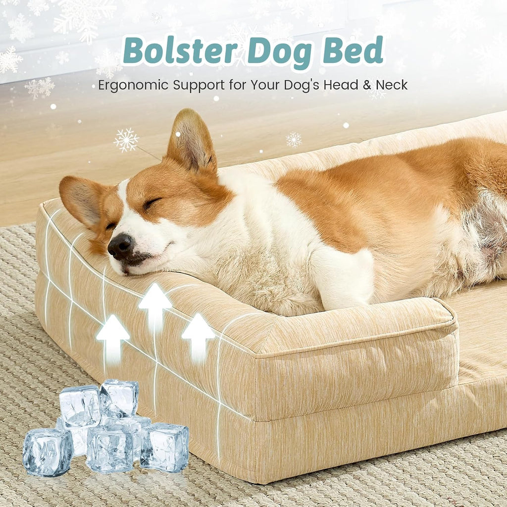 COZY KISS Orthopedic Dog Cooling Bed for Medium Small Dogs, 30x20 inch