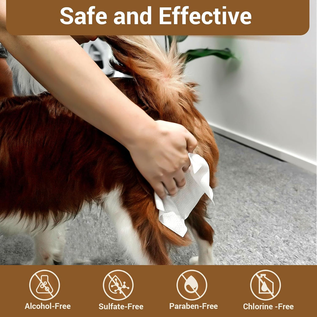 100 Coconut Oil Dog Wipes for Paws and Butt Large Thick Puppy Wipes for Dogs Face and Body Dog Wipes Cleaning Deodorizing Cat Wipes Cleaning Fur and Butt Big Doggie Wipes Doggy Wipes Bum Dog Ear Wipes