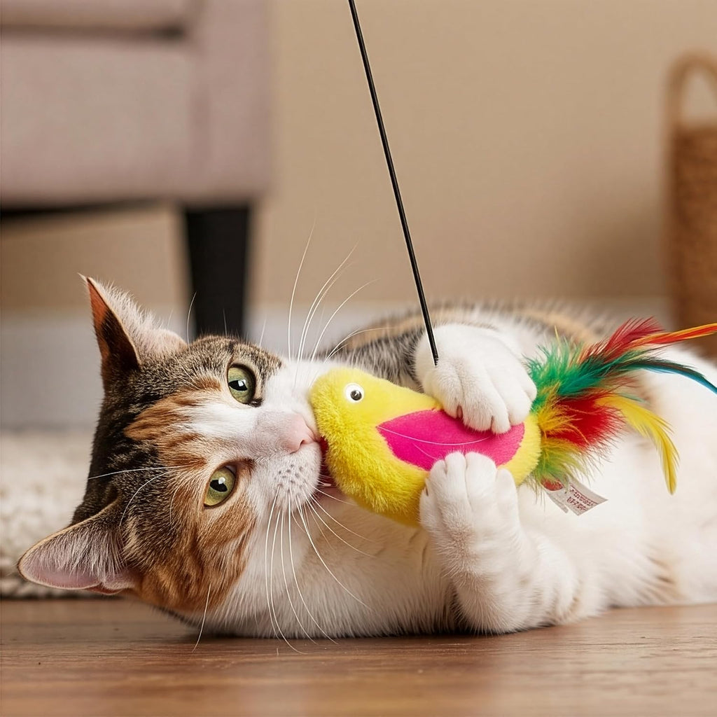 SPOT A-Door-Able Plush Bird Cat Toy | Rattle and Catnip Cat Toy Provides Hours of Entertainment for Your Cat | Hangs on Any Size Door Frame