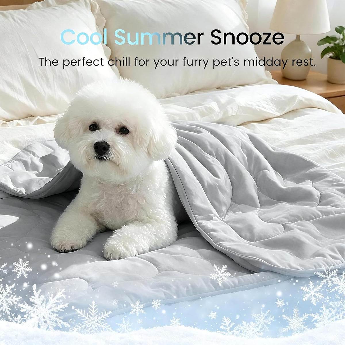 gogobunny Premium Cooling Blanket for Medium Dogs, Cool-to-Touch Washable Mat for Couch Bed Car Q-MAX>0.53, Grey, 30x40