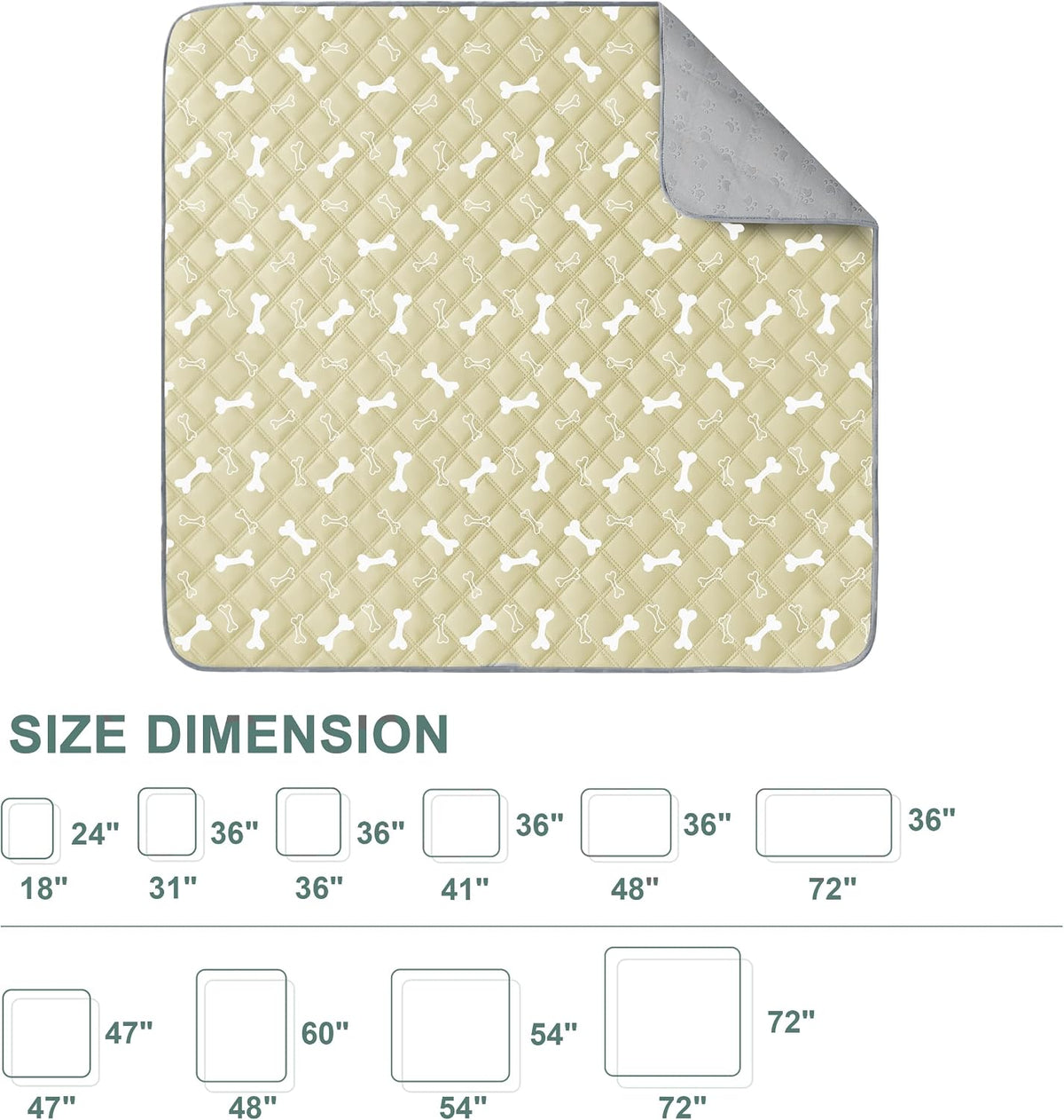 Eterish Washable Pee Pads for Dogs Large/Extra Large 36'' x 41'' 2 Pack | Reusable Absorbent Pet Puppy Dog Training Pads Non-Slip, Waterproof Whelping Potty Pads for Dogs Leak-Proof
