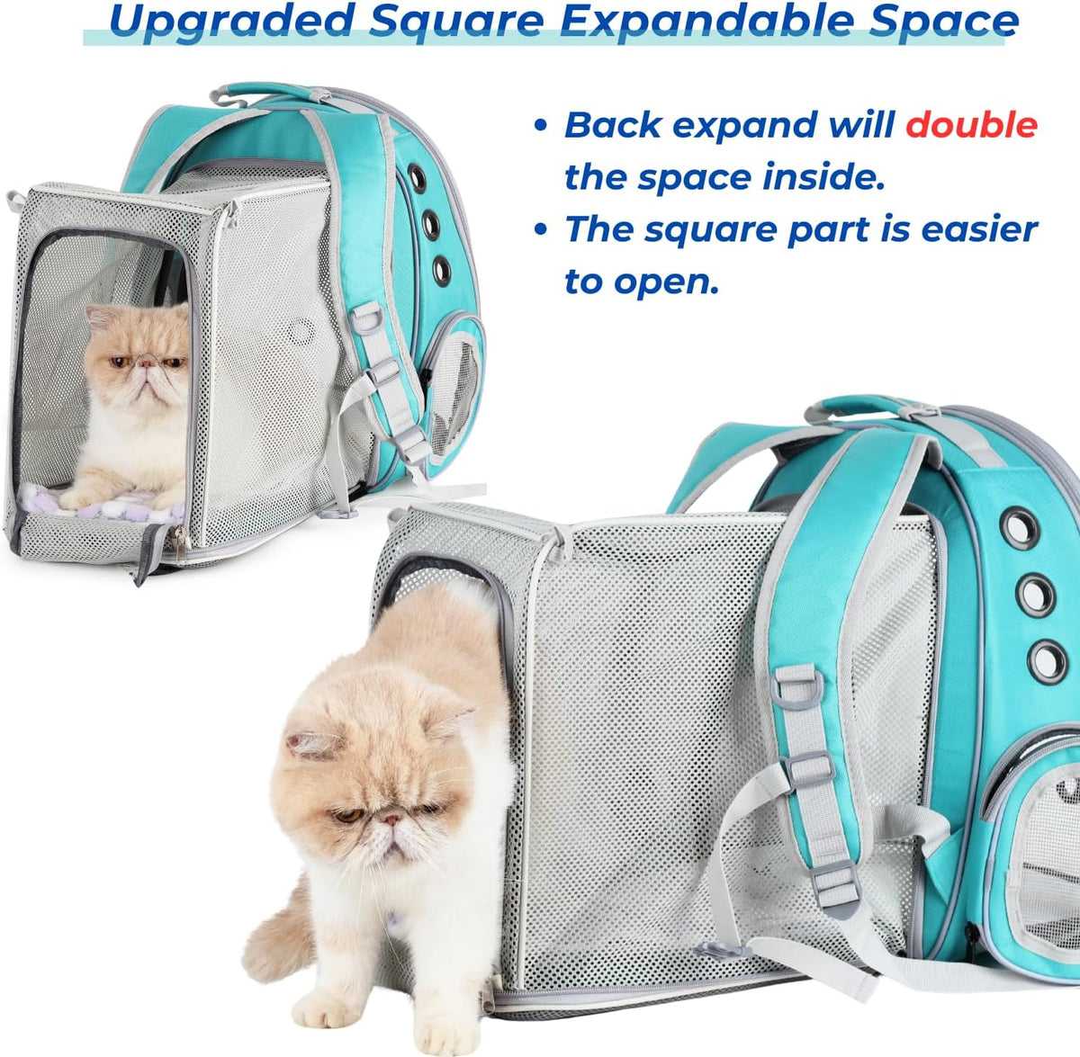 Lollimeow Expandable Bubble Cat Carrier Backpack, Supports up to 14 lbs