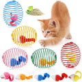 Jecery 5 Pcs Cat Toys Spring,Catnip Rats,Bright Color