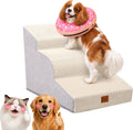 3-Step Curved Dog Stairs 15.7" H for Small Dogs Low Couch & Sofa