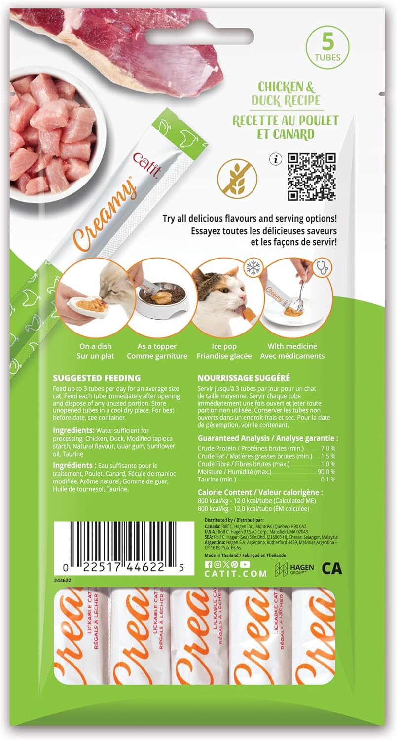 Catit Creamy Lickable Treat, Chicken & Duck 5pk