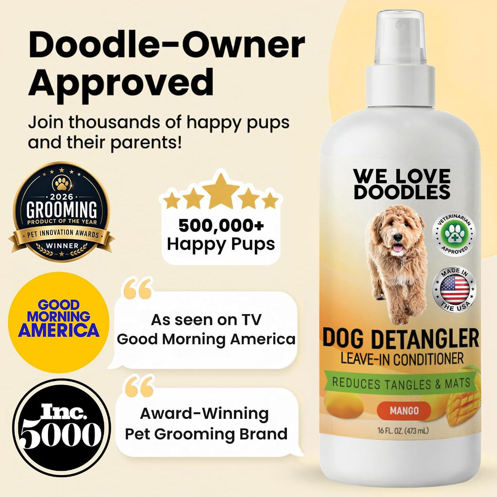 Dog Detangler Spray, Leave-in Conditioner Spray for Dogs, Mango, 16 oz