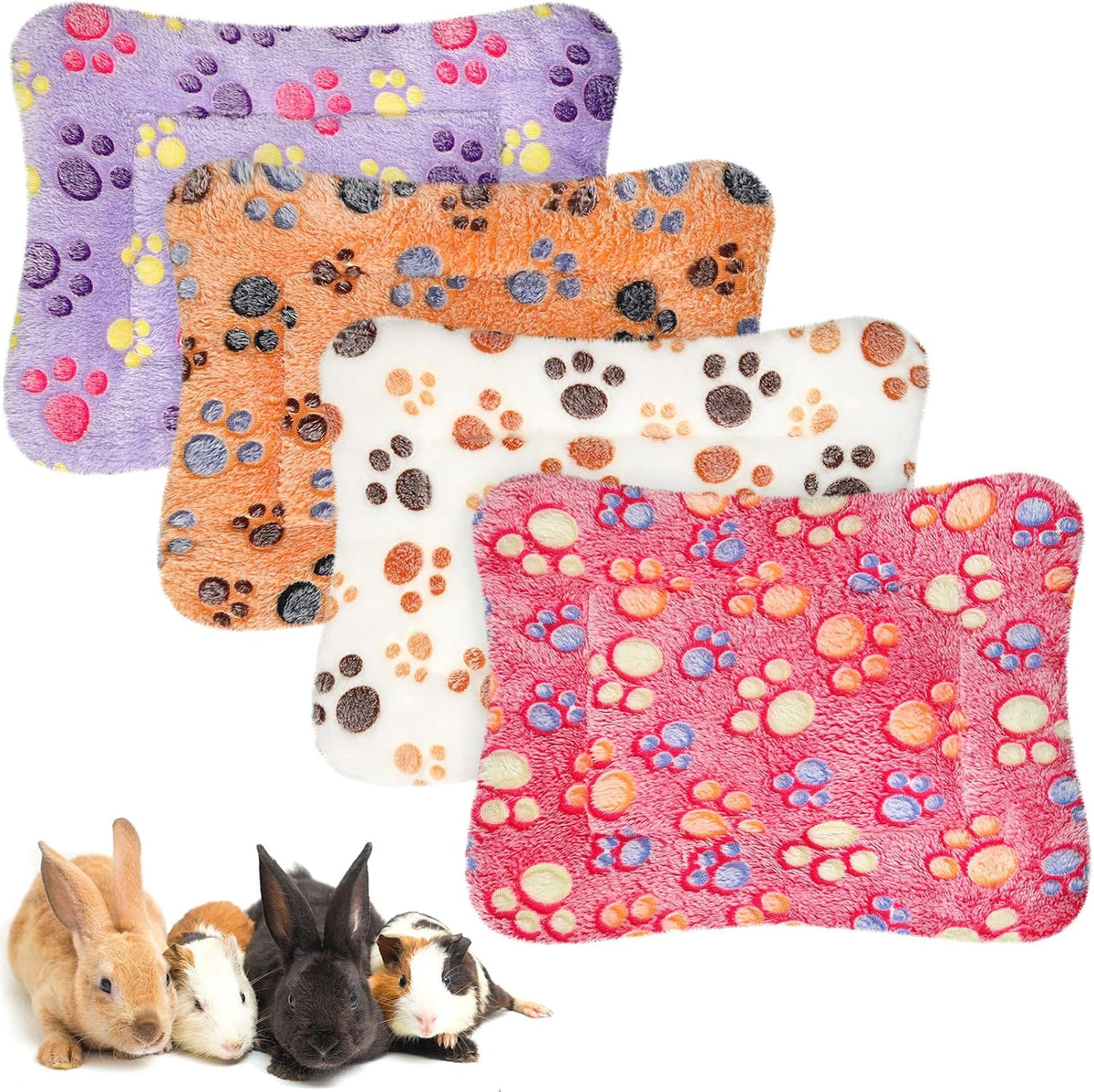 Haull 4 Pcs Waterproof Guinea Pig Bedding Mat, Paw, 13 x 10