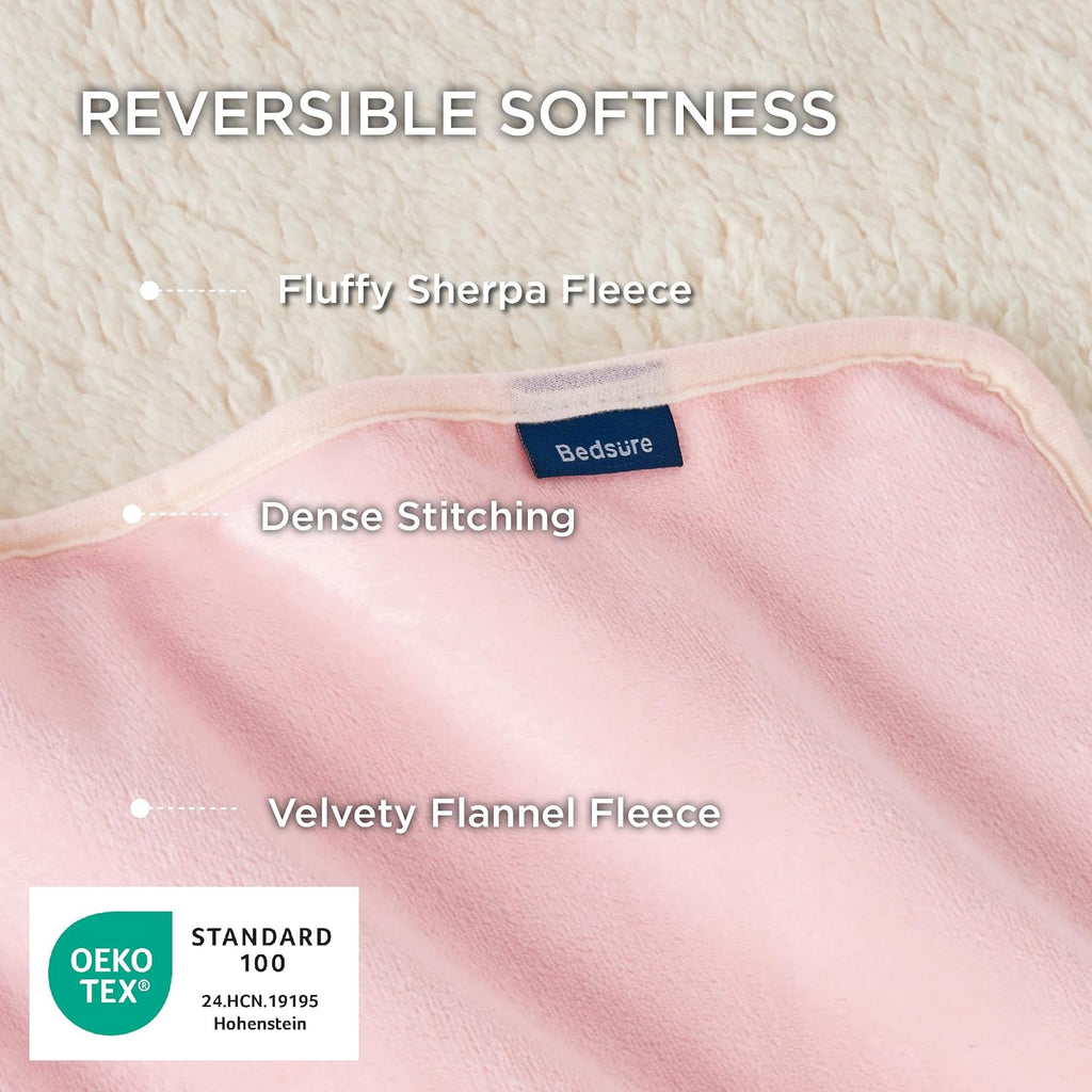 Bedsure Waterproof Blanket for Bed Soft Sherpa Fleece Throw,Twin 80"x60"