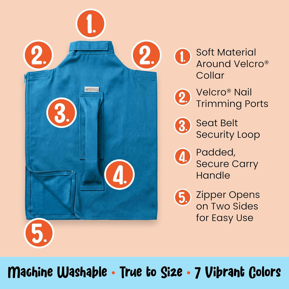 Cat-in-the-Bag Cozy Comfort Carrier - Large Light Blue Cat Carrier Soft and Pet Carrier Administration, Grooming, Vet Visits, Dental Care, and Nail Trimming