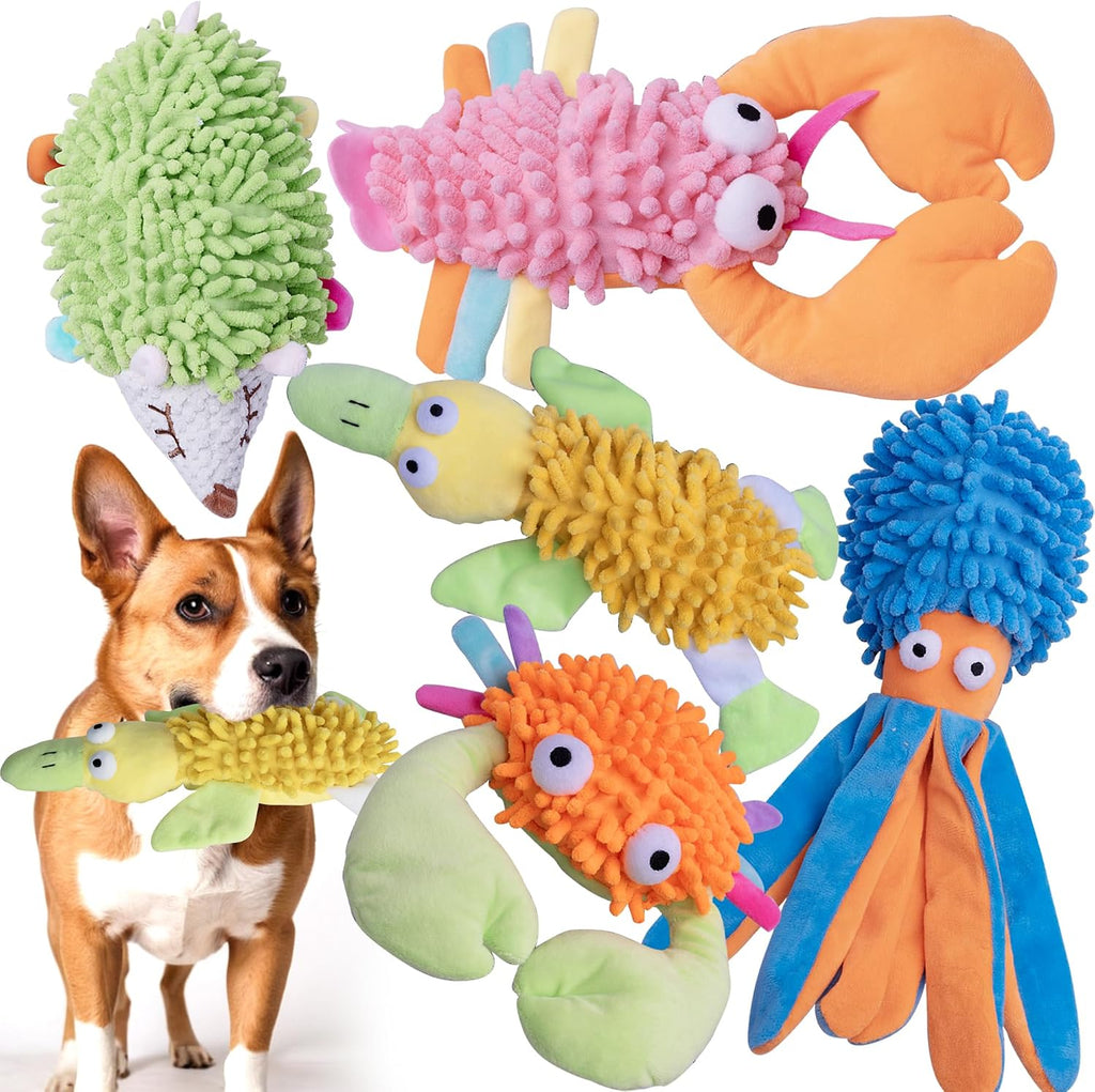 Puppy Squeaky Dog Toys, 5Pack Octopus Dog Toys for Small to Large Breeds
