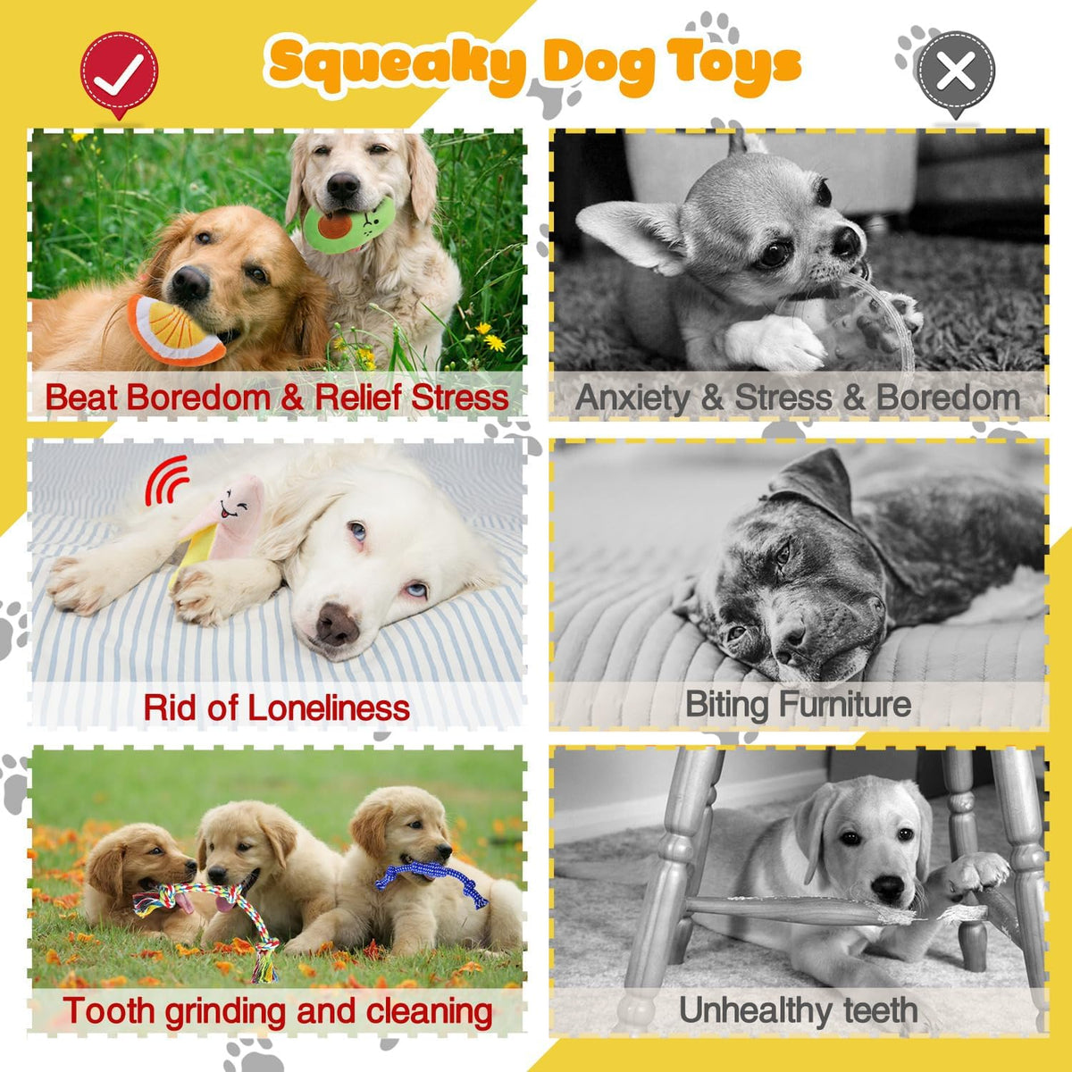 MRSOHRET Puppy Chew Toys for Teething, Dog Toys for Aggressive Chewers | 18 Pcs Interactive Dog Toys for Puppies, Puppy Toy Bundle with Squeaky and Rope for Small Dogs to Keep Them Busy