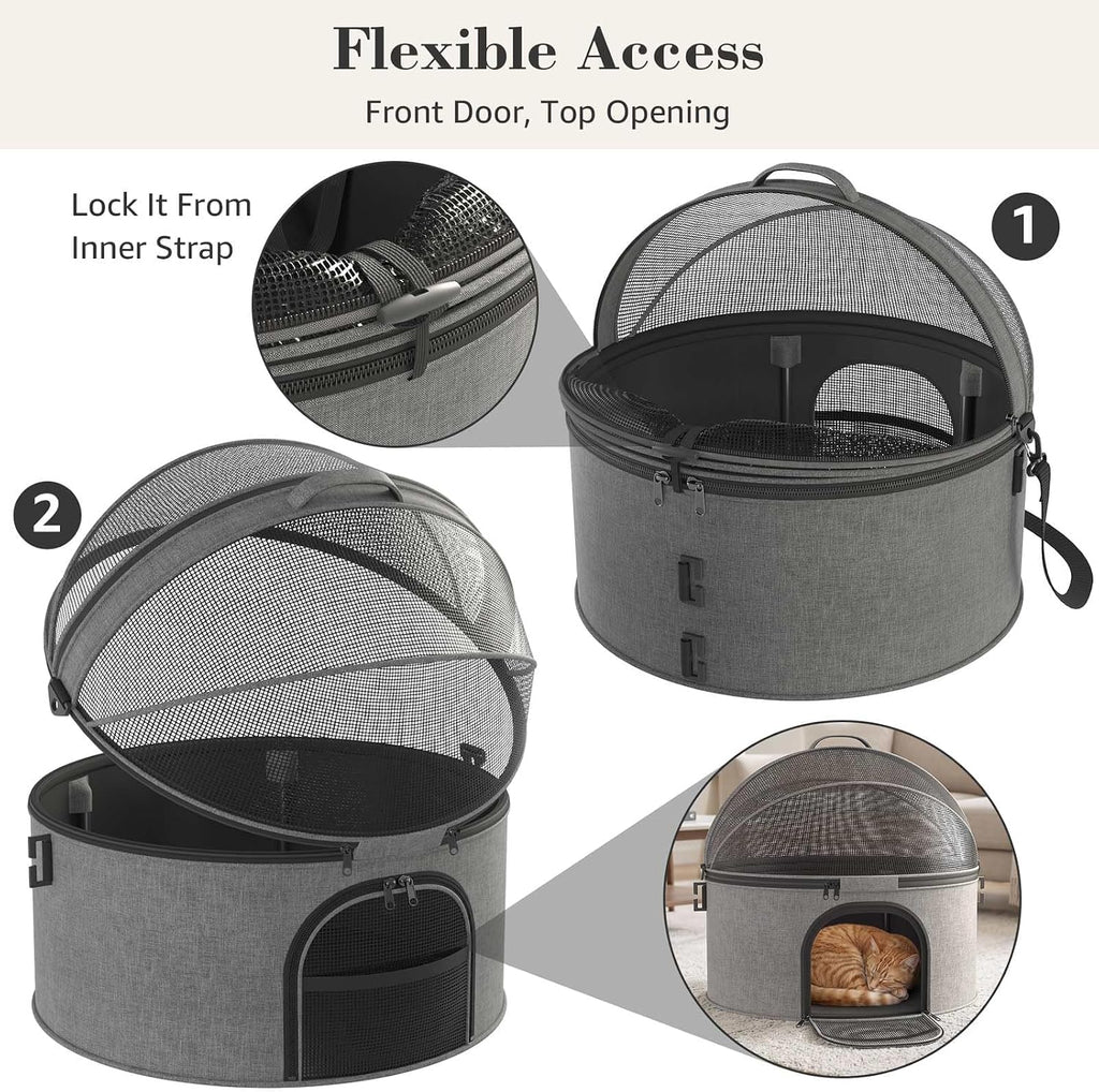 Crash-Tested Pet Car Seat for Cats & Small Dogs, 3-in-1 Carrier & Bed