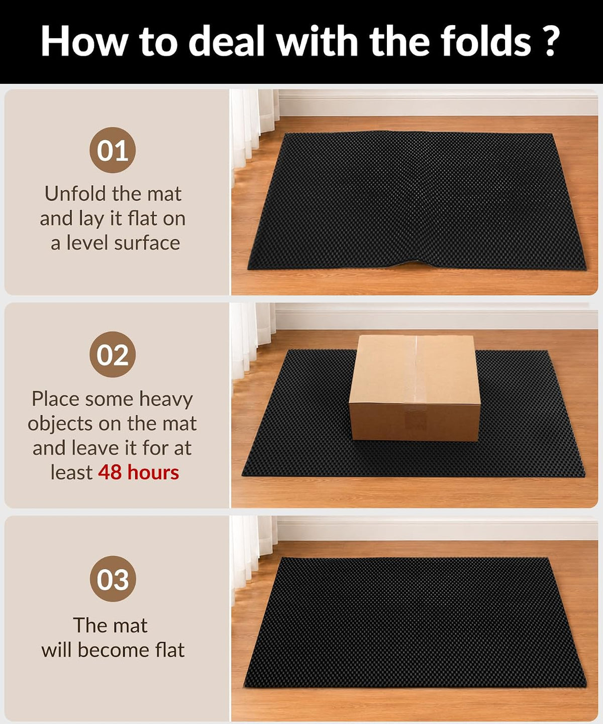 Cooyes Cat Litter Mat - Cut to Fit Any Place, 40"x28" Litter Trapping Mat | for Litter Box, Large, Easy to Clean, Waterproof & Non-Slip Kitty Pad, Scatter Control to Protect the Floor (Black)