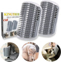 Kingtree Cat Wall Scratcher Self Groomer with Catnip, 2PCS Softer Cat Corner Brush Face Scratchers, Wall Corner Groomer Self Grooming Massage Combs for Long & Short Fur Cats 