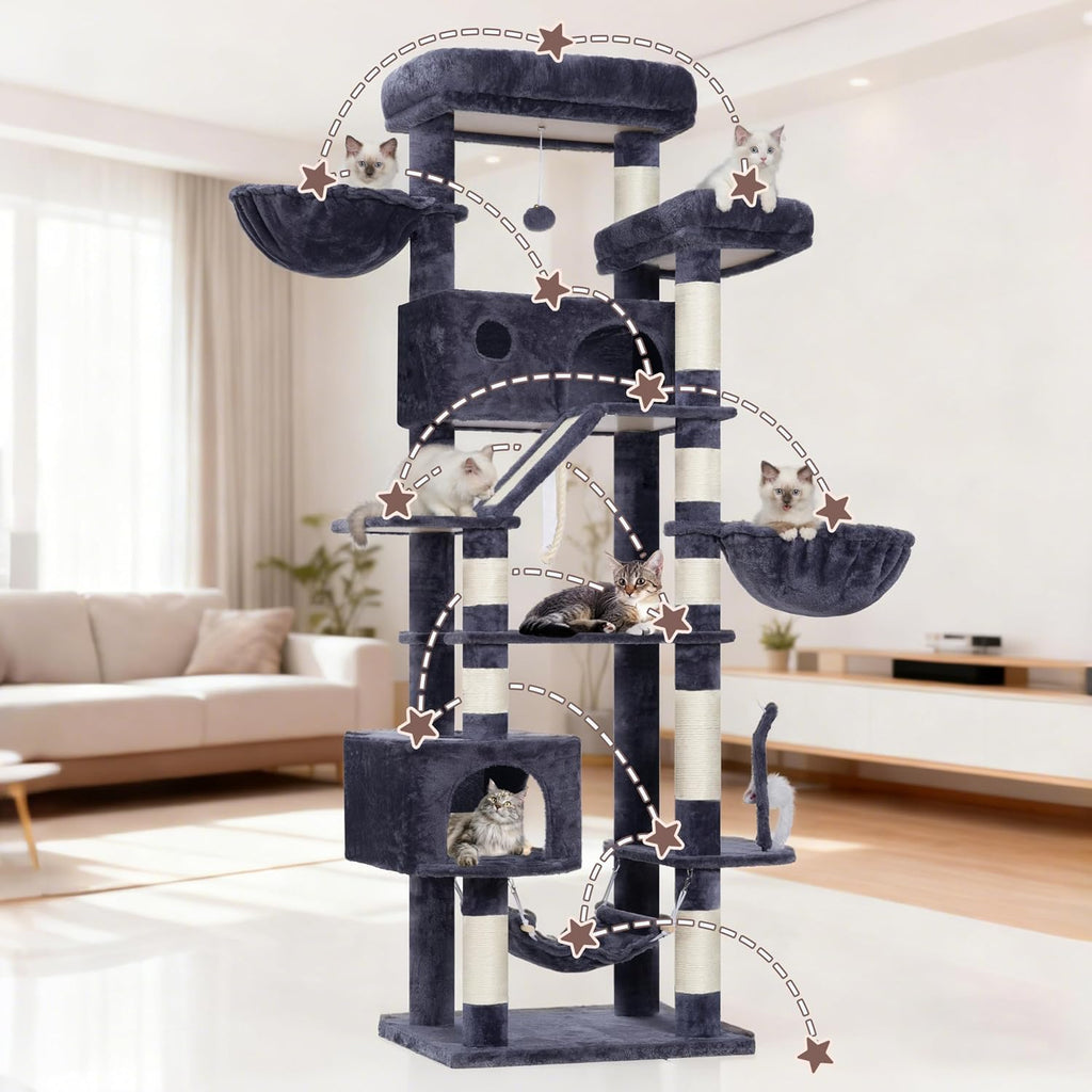 Gitelsnour Tall Cat Tree Tower for for Multiple Cats, Large Condo, GCT031G