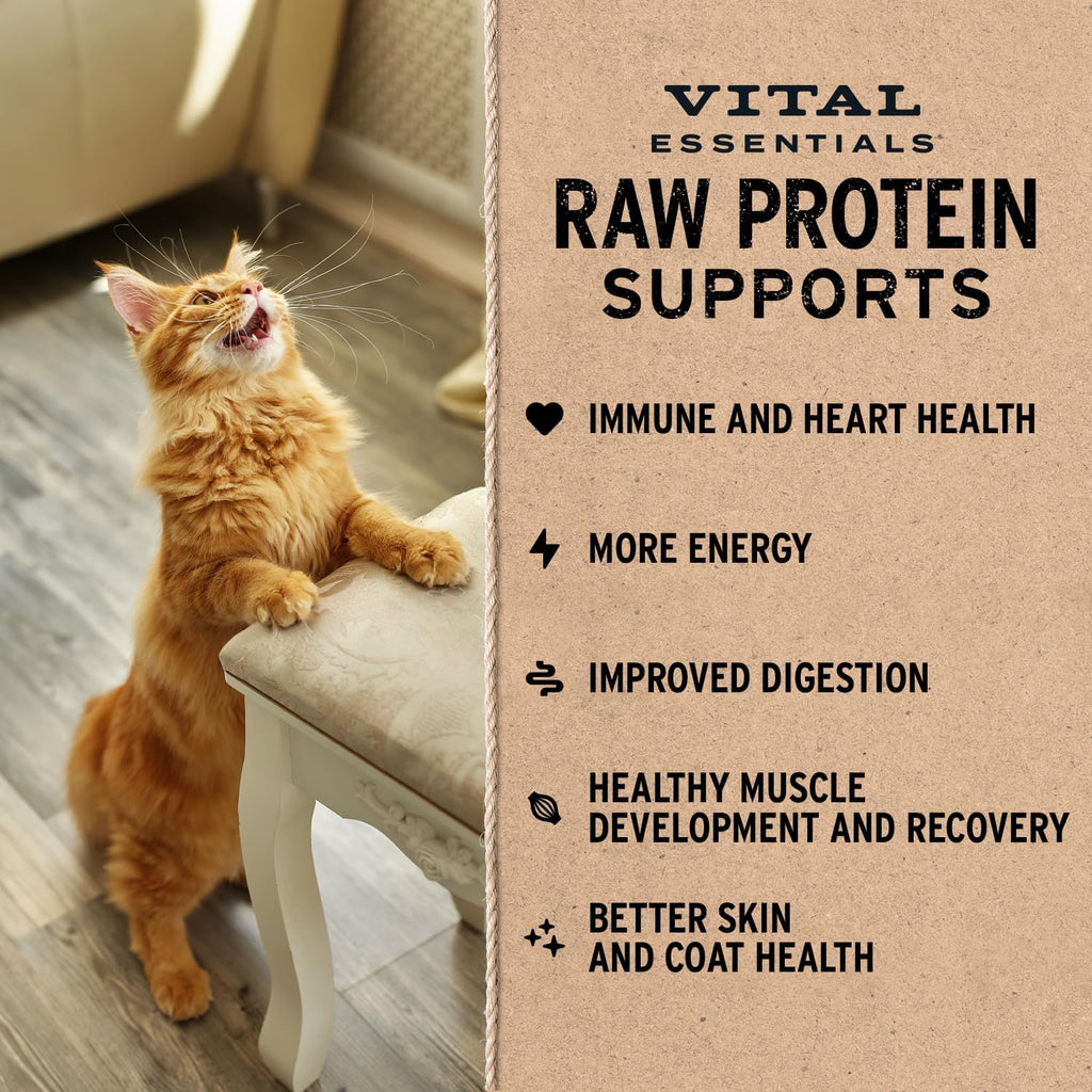 Vital Essentials Freeze Dried Cat Food, Beef & Chicken Mini Patties, 15 oz
