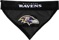 Pets First NFL DOG BANDANA - BALTIMORE RAVENS REVERSIBLE PET BANDANA. 2 Sided Sports Bandana with a PREMIUM Embroidery TEAM LOGO, Small/Medium. - 2 Sizes & 32 NFL Teams available