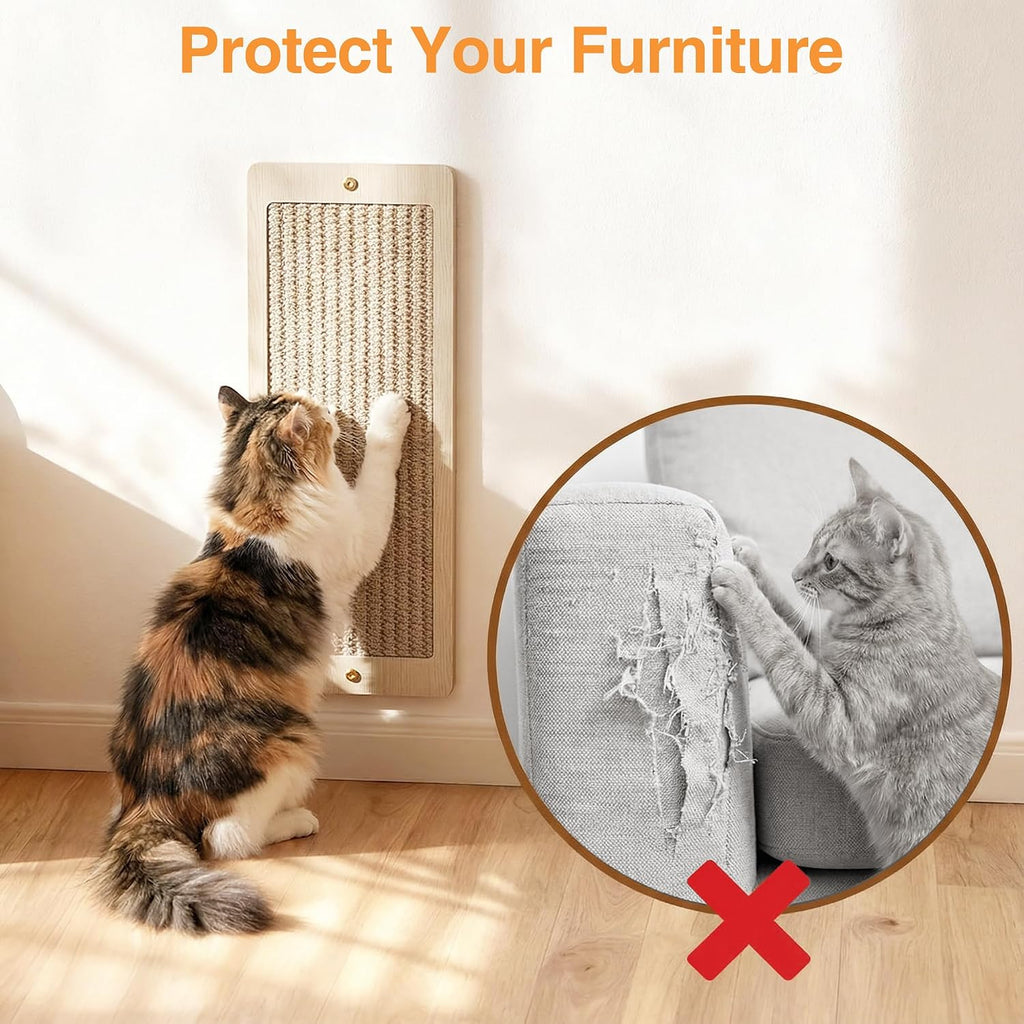Cat Wall Shelves, Wooden 6-Piece Multi-Level Cat Climbing Furniture, House, Steps, Sisal Scratcher, Perches Bed & Ball, Space-Saving Wall Mounted Cats Shelves for Play & Rest