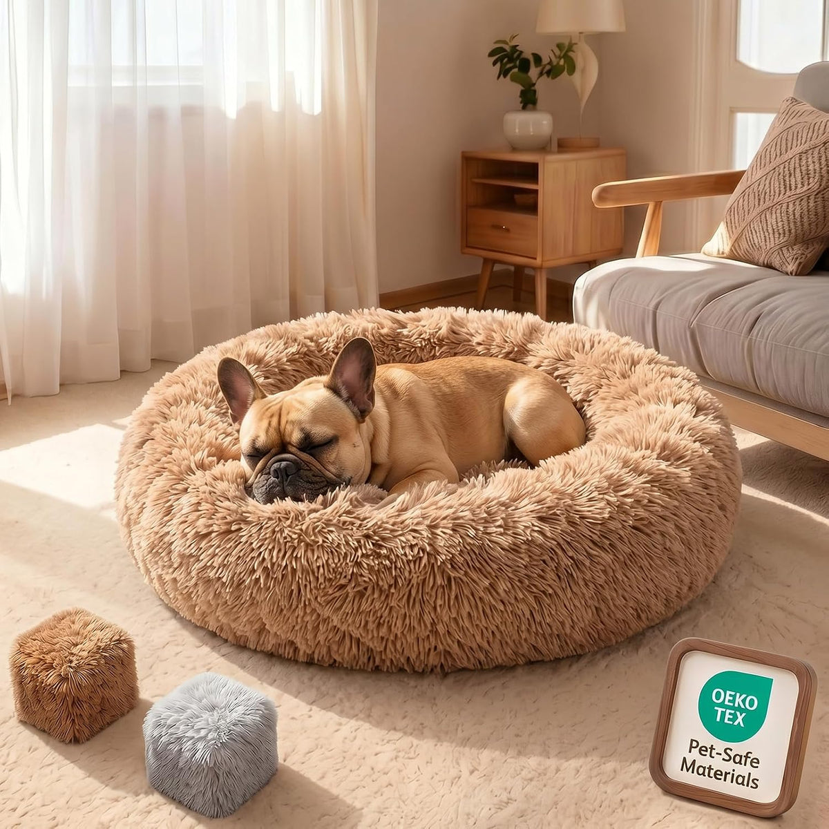 Memory Foam Orthopedic Dog Beds for Large Size Dogs,36 Inch,Camel