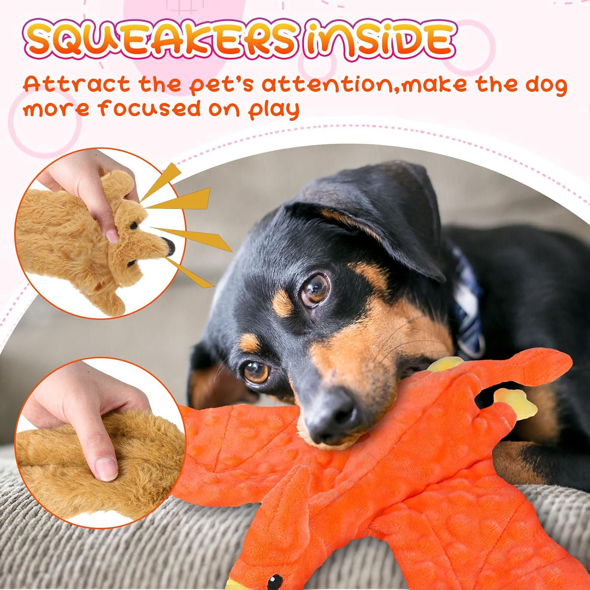 Outus 20 Pcs No Stuffing Dog Squeaky Toys Bulk, Vivid