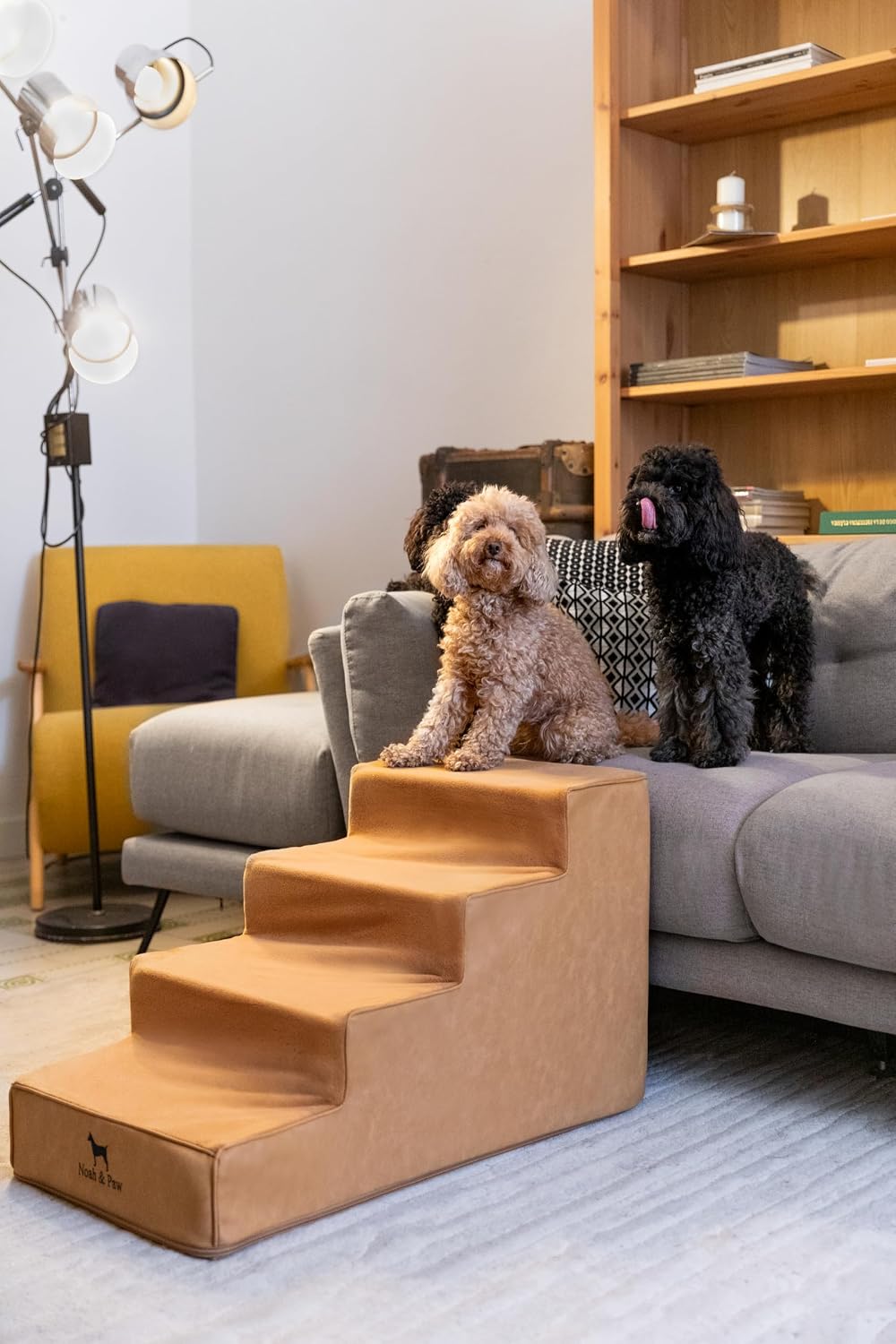 Noah & Paw Dog Steps for Bed, Up to 150lb, Extra Wide Dog Stairs for Bed