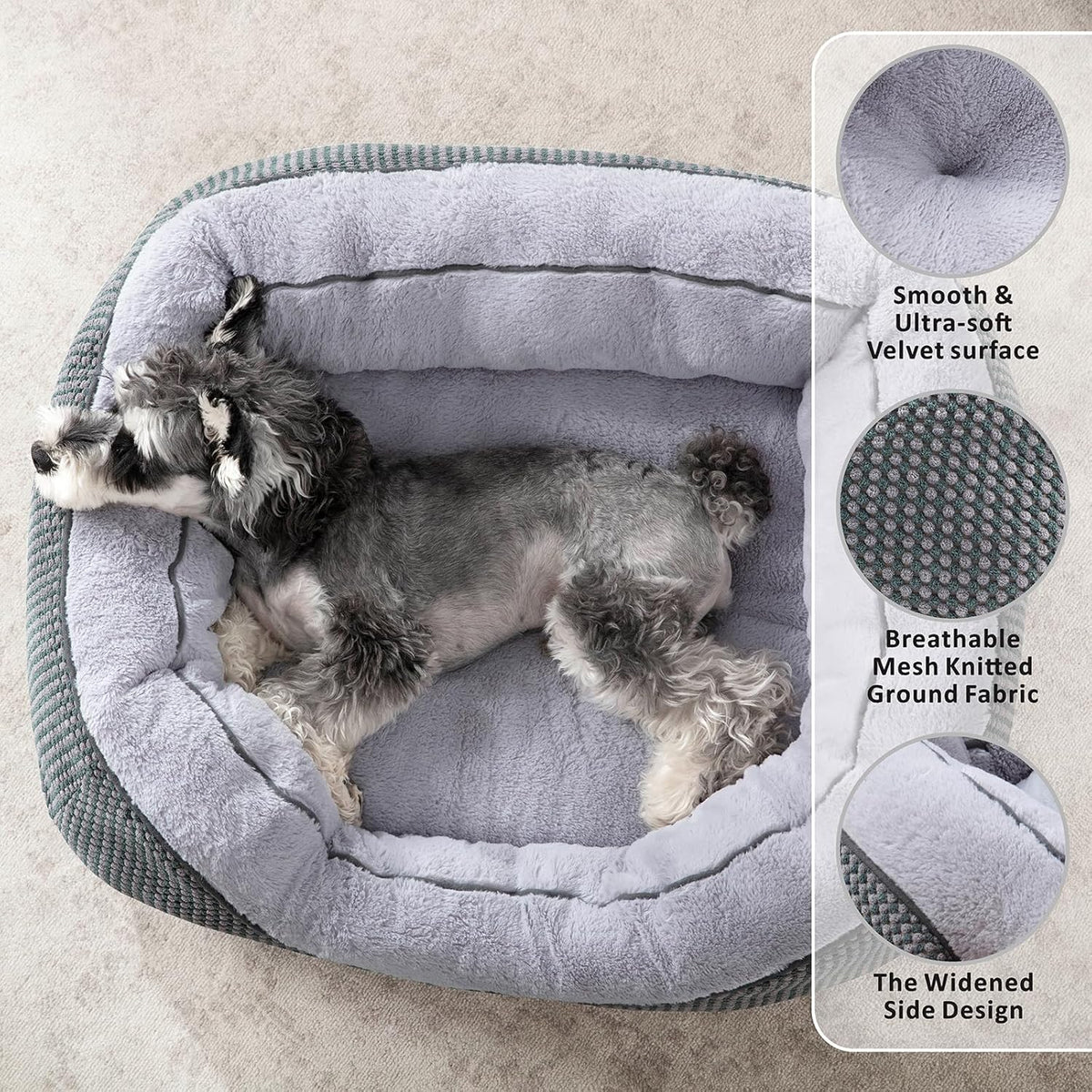 INVENHO XL Dog Beds Large Sized Dog, Washable Orthopedic Warming Soft Sleeping Durable with Anti-Slip Bottom